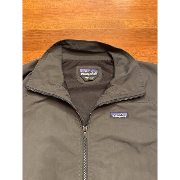 Large Patagonia Black Baggies Windbreaker Zip Up Bomber Coat - Picture 2 of 11